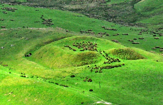 View from Durisdeer Rig of the Roman fortlet near Durisdeer - detail of the fortlet