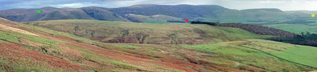 Panorama of the Lowther Hills from Coshogle Rig