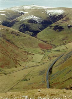 View over the Dalveen Pass towards Lowther Hill