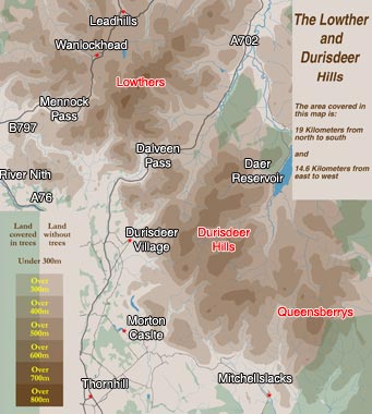 Map of Lowther Hills