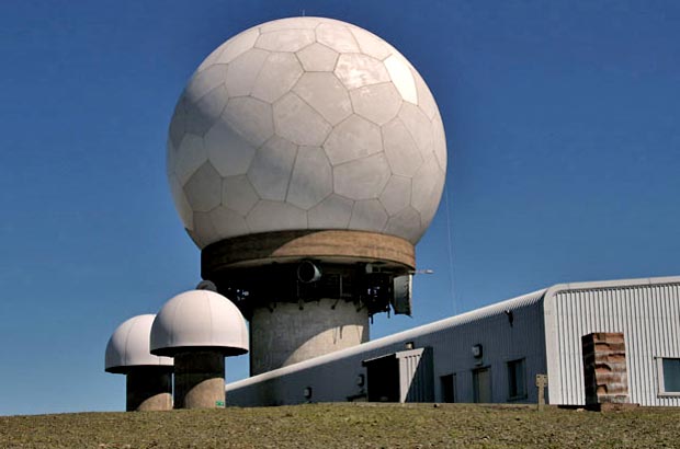 View of the aviation ball on the top of  Lowther Hill