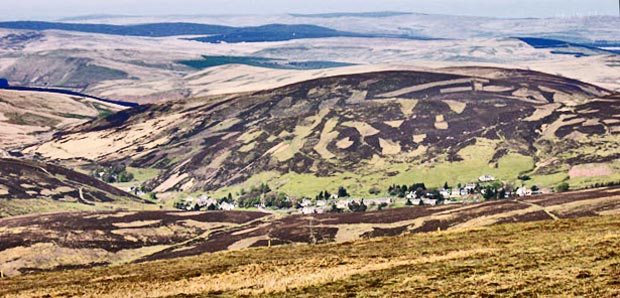View of Wanlockhead village from Lowther Hill