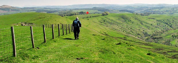 View along the old bridle path towards where the car is parked