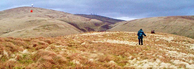 View from Steygail of the route down from Lowther Hill to Wether Hill
