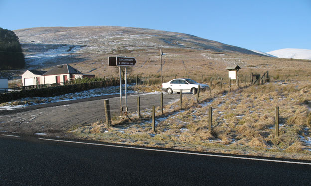 Car park for Glenochar Bastle House