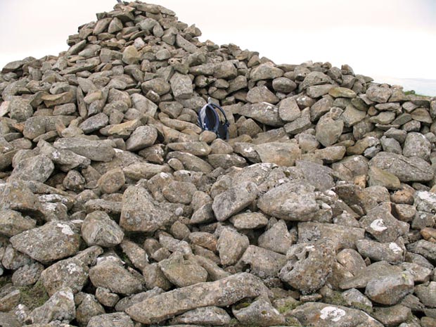 View of the main cairn at the top of Queensberry