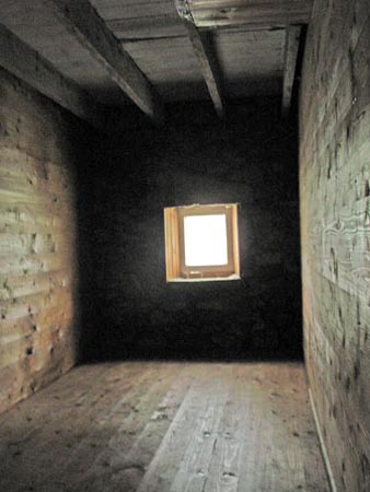 Interior of Burleywhag bothy showing the sleeping area