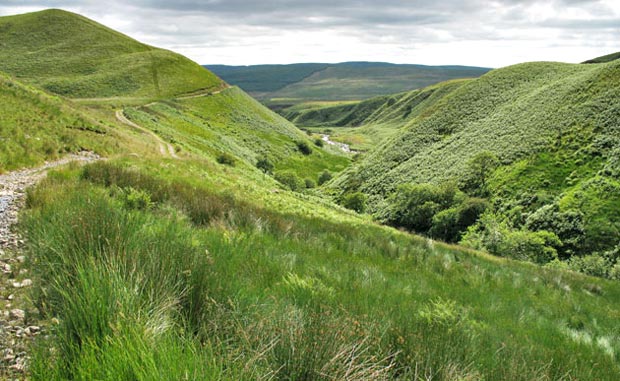 View of the vehicle track as it passes The Law