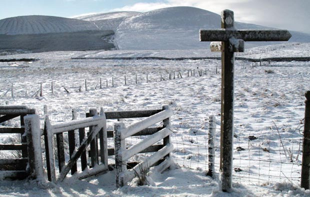 Where the Southern Upland Way leaves the A702