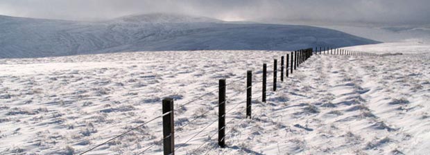 The route ahead along the fence line from Comb Law