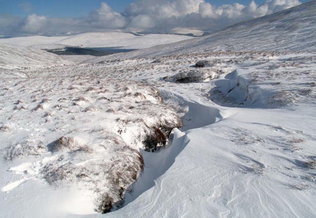 View of Daer reservoir from the peat hags between Comb Law and Rodger Law