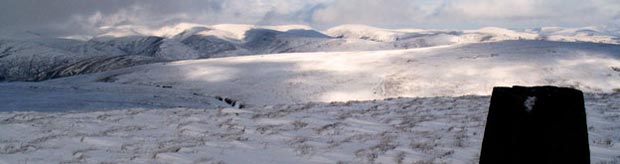 View from the trig point on Rodger Law towards the Lowther hills