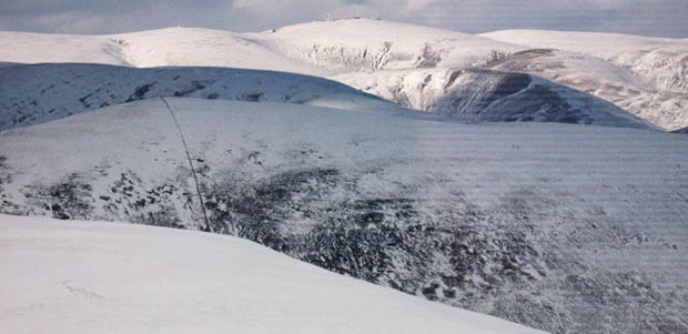 View from Scaw'd Law over Well hill to Green Lowther