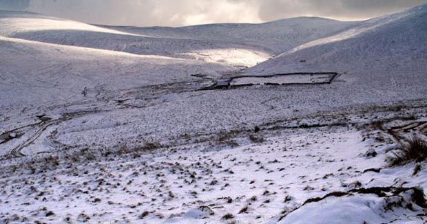 View from the Roman road through the Potrail Water catchment to Scaw'd Law