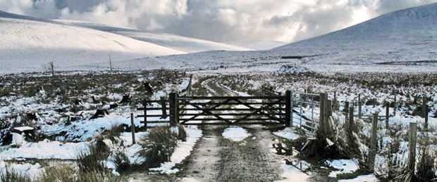 View back along the way we have come along the Roman road