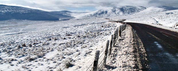 View back along the A702 towrds 