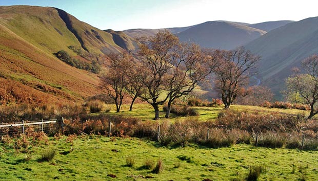 View up the Dalveen Pass from the ridge above Dalveen farmhouse