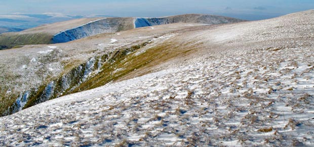 From the top of Cold Moss looking west over Wether Hill to East Mount Lowther and Thirstane Hill