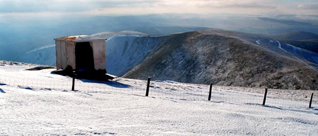 View over the Enterkin Pass from the old disused generator shed on the top of Lowther Hill