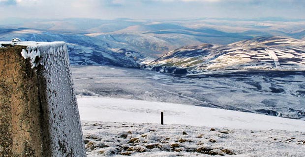 View from the trig point on Green Lowther down towards Wanlockhead