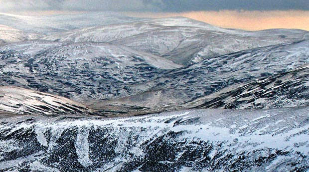 View of the saddle between Laght Hill and Comb Head from Riccart Law Rig