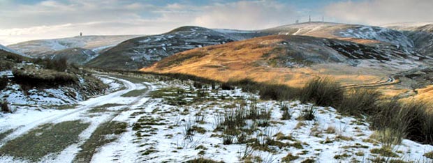 View back to the Lowther range as we near Overfingland on the vehicle track