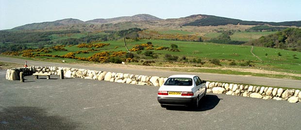 View of where to park at Knocktinkle near Gatehouse of Fleet