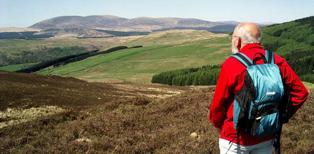 View from Castramont Hill looking north-west towards Cairnsmore of Fleet