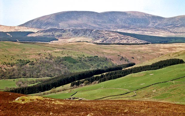 View from Castramont Hill towards Cairnsmore of Fleet and the Clints of Dromore