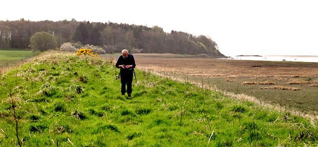 View back along the embankment towards Rough Point Wood