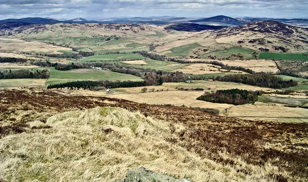 View into the valley of Water of Fleet from the east shoulder of Cairnharrow