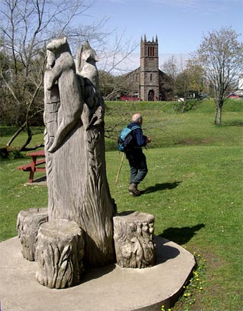 Sculpture in the park commemorating the Queen's Golden Jubilee