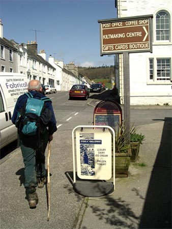 View along the main street from beside the post office and kilt makers centre