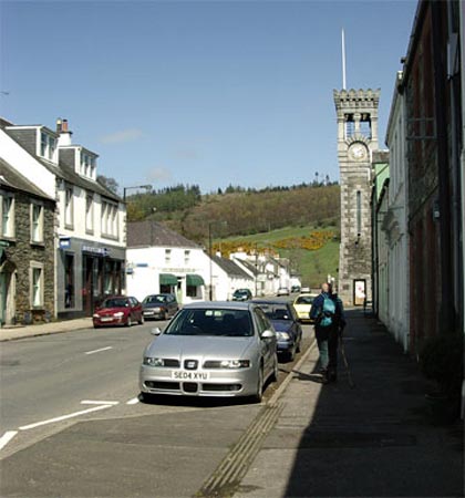 Tower near the top of the high street in Gatehouse of Fleet