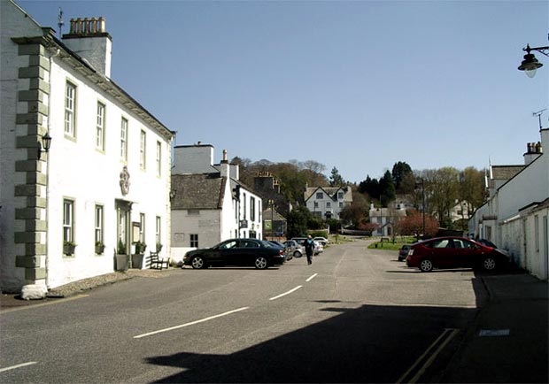 View into Ann Street from the tower on the High Street Gatehouse of Fleet