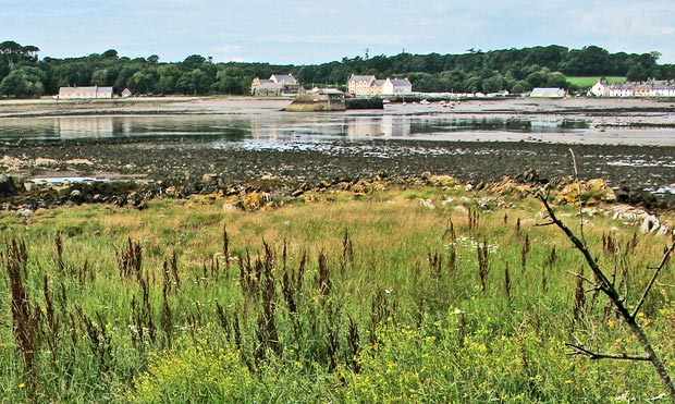 View towards Garlieston harbour from the north end of Garlieston Bay