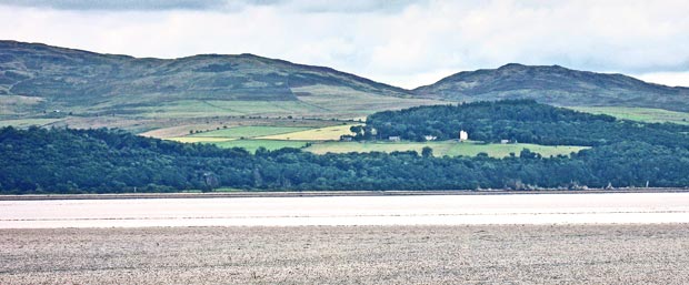 View across the bay towards Barholm Castle