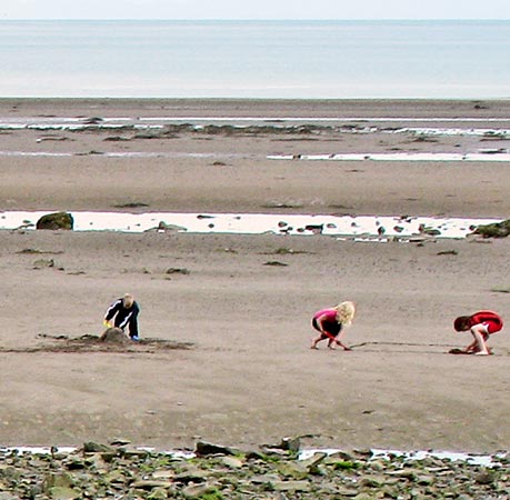 Detail of the holidaymakers on the beach