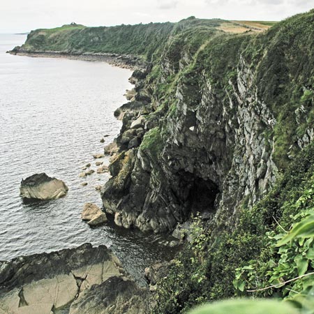 View of Cruggleton Castle from Sliddery Point