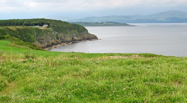 View northward to Sliddery Point and Eggerness Point from Cruggleton Castle
