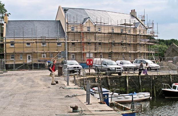 Houses being built by the harbour Garlieston