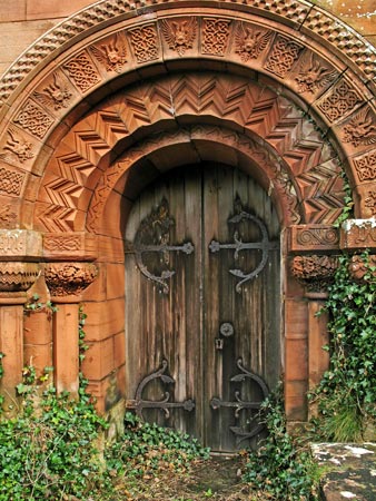 Entrance to the burial chapel of the Maxwells.