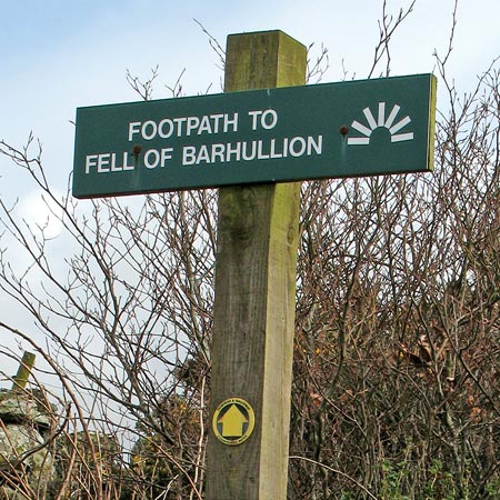 Waymark sign for Fell of Barhullion.