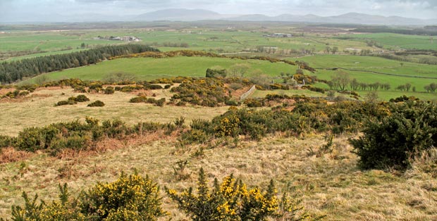 View of the Galloway hills from the trig point on Fell of Barhullion.