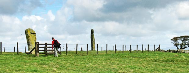 View of the Standing Stones of Drumtroddan.