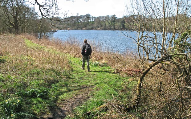 Walking along the east shore of White Loch of Myrton.