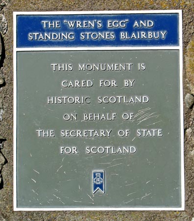 Historic Scotland's sign for the Wren's Egg.
