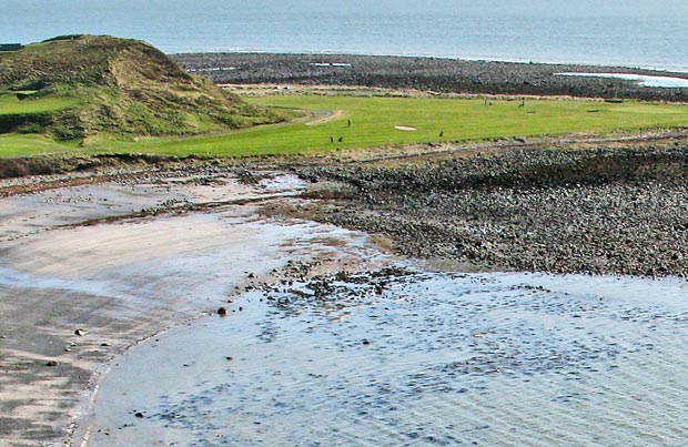 View from Craigengour over the golf course by The Lag to where the car is parked.