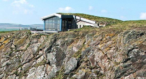 Detail of how Gallie Craig Coffee House is built into the rocks