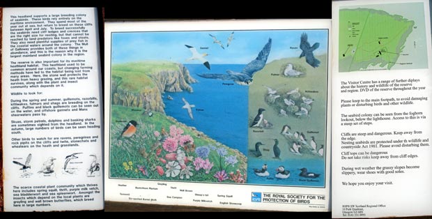 RSPB information board  at the Mull of Galloway